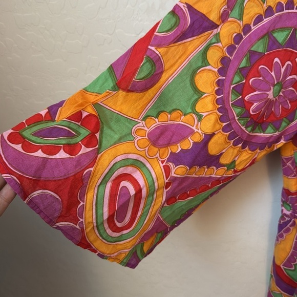 ba&sh Dean Graphic-Print Kimono Blouse Coverup Size 1 / US Small - Picture 6 of 9